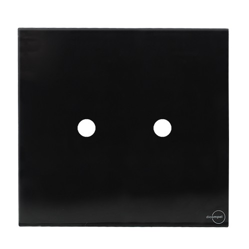PLACA COM 2 FUROS COM SUPORTE 4X4 - GLASS PRETO BRILHANTE