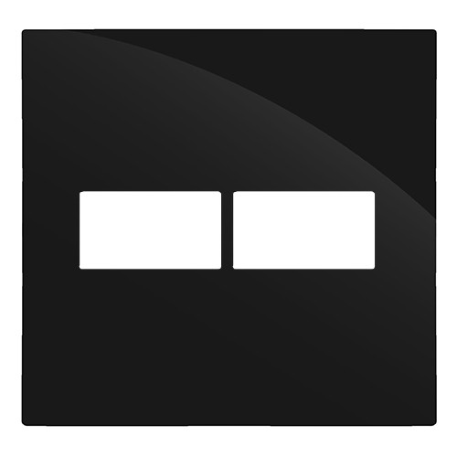 PLACA P/ 2 MODULOS  COM SUPORTE 4X4 - RECTA BLACK GLOSS