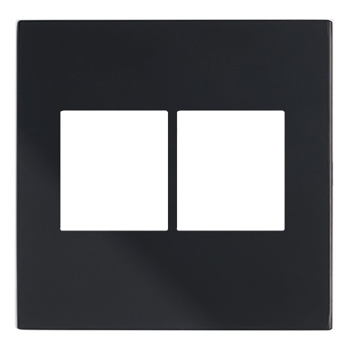 PLACA P/ 4 MODULOS SEPARADOS COM SUPORTE 4X4 - RECTA BLACK GLOSS