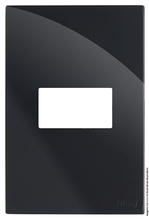 PLACA P/ 1 MORIZONTAL HORIZONTAL COM SUPORTE 4X2 - RECTA BLACK GLOSS