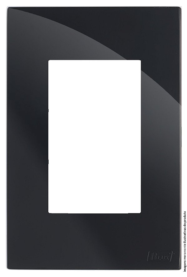 PLACA P/ 3 MODULOS COM SUPORTE 4X2 - RECTA BLACK GLOSS