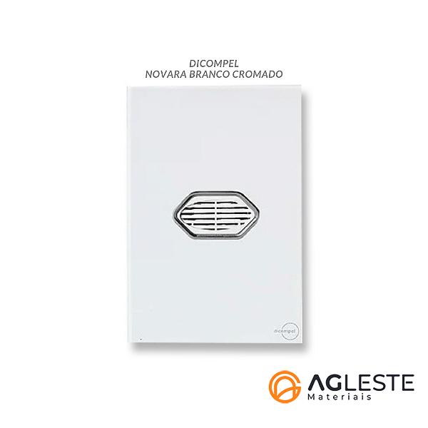 CJ CAMPAINHA CIGARRA BIVOLT (SOM) 4X2 - NOVARA GLASS BRANCO CROMADO