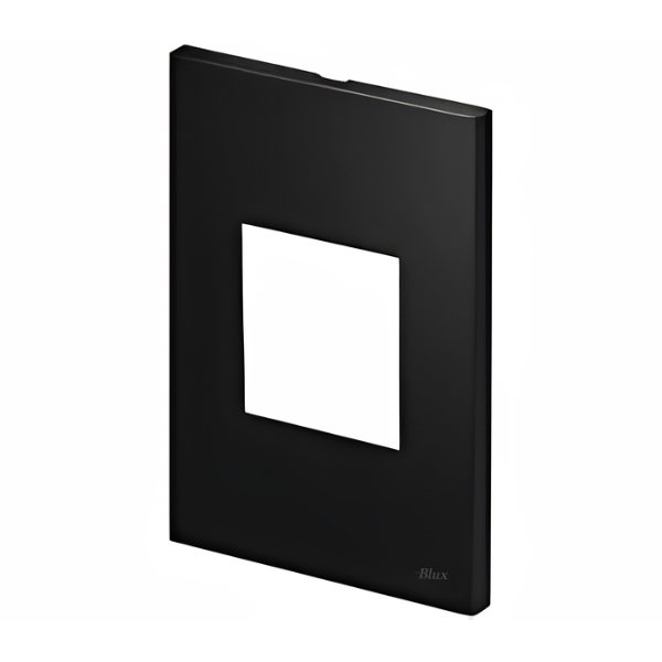 PLACA P/2 MODULOS JUNTOS COM SUPORTE 4X2- RECTA BLACK SATIN FOSCO