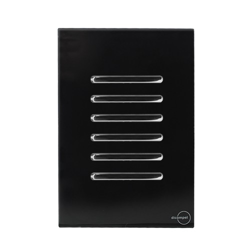 CJ INTERRUPTOR SEXTUPLO SIMPLES (ESPECIAL) 4X2- NOVARA GLASS PRETO BRILHANTE CROMADO