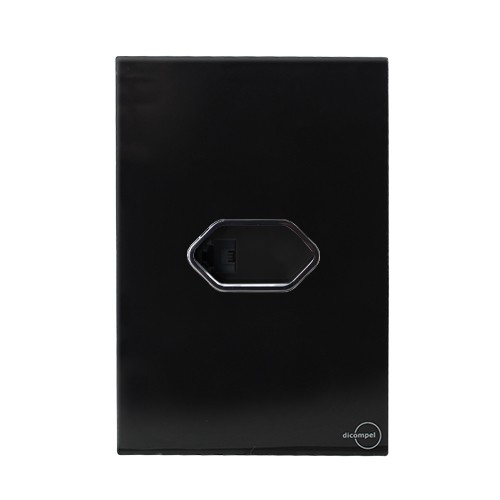 CJ ENTRADA RJ11 (INTERNET) 4X2 - NOVARA GLASS PRETO BRILHANTE CROMADO