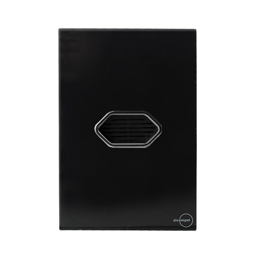 CJ CAMPAINHA CIGARRA BIVOLT (SOM )4X2 - NOVARA GLASS PRETO BRILHANTE CROMADO