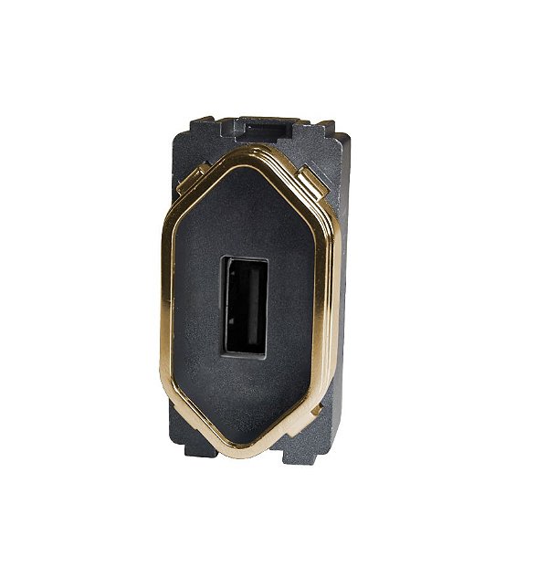 MODULO USB 2.0 - DICOMPEL NOVARA PRETO BRILHANTE GOLD