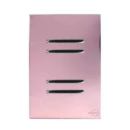 CJ INTERRUPTOR QUADRUPLO PARALELO (ESPECIAL)4X2 - NOVARA GLASS OURO ROSE/ CROMADO
