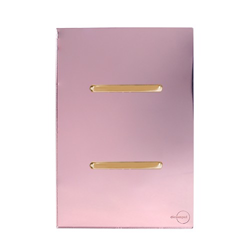 CJ INTERRUPTOR DUPLO (1 SIMPLES +  1PARALELO )4X2 - NOVARA GLASS OURO ROSE / GOLD