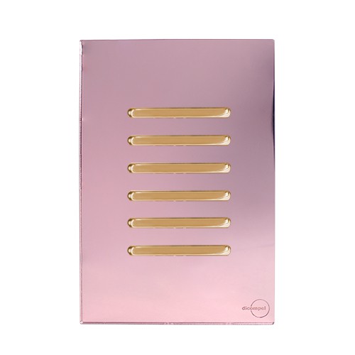 CJ INTERRUPTOR SEXTUPLO 3 SIMPLES + 3 PARALELO (ESPECIAL)4X2 - NOVARA GLASS OURO ROSE / GOLD