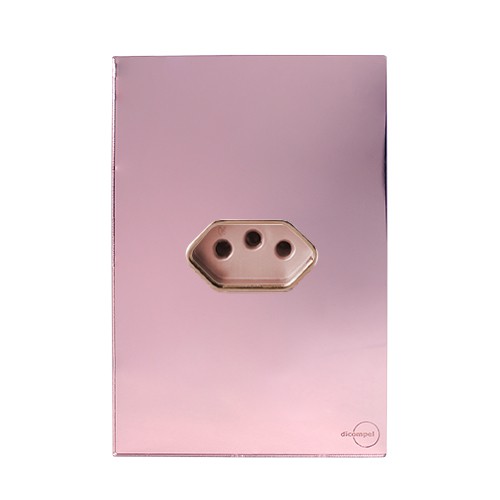 CJ TOMADA 10A HORIZONTAL 4X2 - NOVARA GLASS OURO ROSE / OURO ROSE