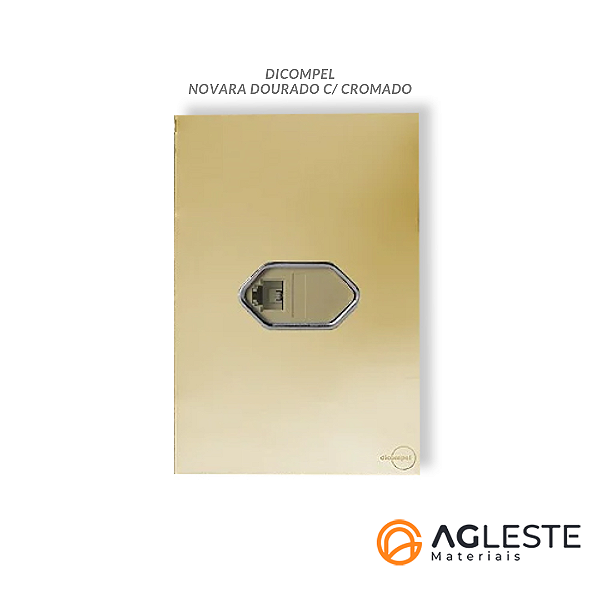 CJ ENTRADA RJ11 (TELEFONE) 4X2 - NOVARA GLASS DOURADO CROMADO
