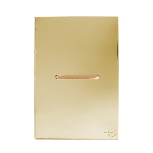 CJ INTERRUPTOR SIMPLES HORIZONTAL 4X2 - NOVARA GLASS DOURADO / GOLD
