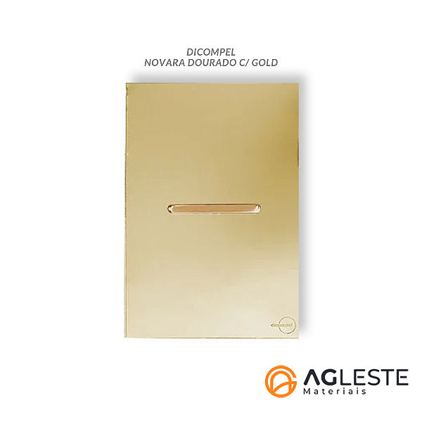 CJ INTERRUPTOR PARALELO HORIZONTAL 4X2 -NOVARA GLASS DOURADO GOLD