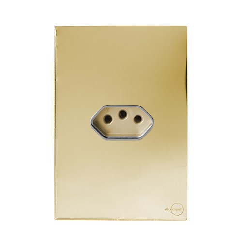 CJ TOMADA 20A HORIZONTAL 4X2 - GLASS DOURADO / GOLD