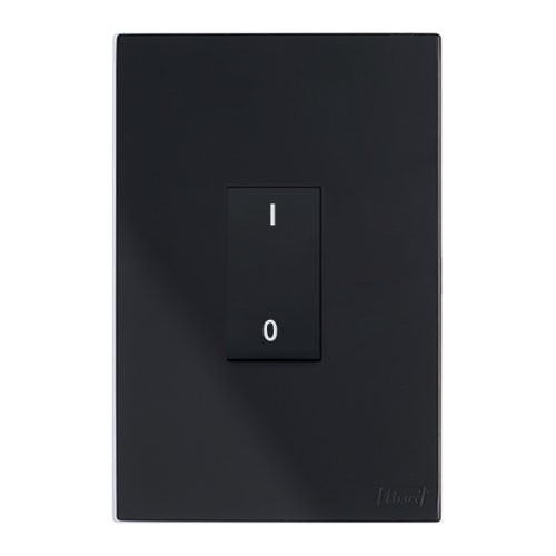 CJ INTERRUPTOR BIPOLAR SIMPLES VERTICAL 4X2 - RECTA BLACK SATIN FOSCO