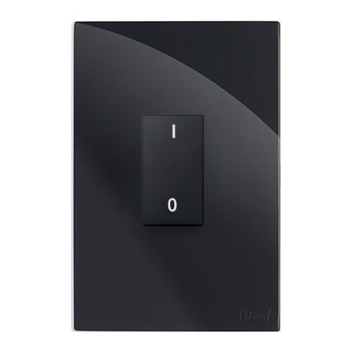 CJ INTERRUPTOR BIPOLAR SIMPLES VERTICAL 4X2 - RECTA BLACK GLOSS