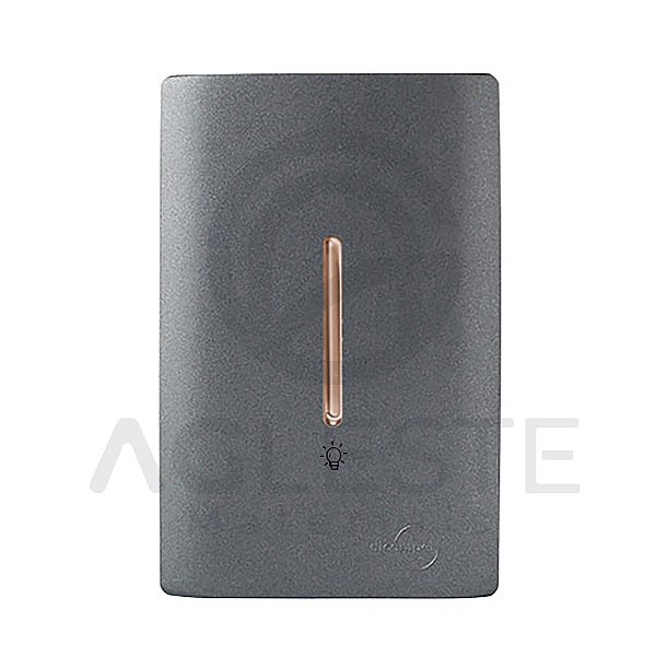 CJ PULSADOR MINUTERIA VERT.4X2 - NOVARA GRAFITE C/ OURO ROSE