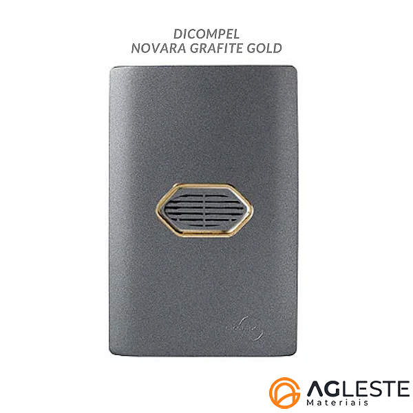 CJ CIGARRA BIVOLT ( SOM ) 4X2 - NOVARA PRETO GRAFITE GOLD