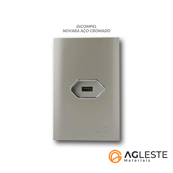 CJ USB 2.0 HORIZONTAL  4X2 - NOVARA AÇO CROMADO