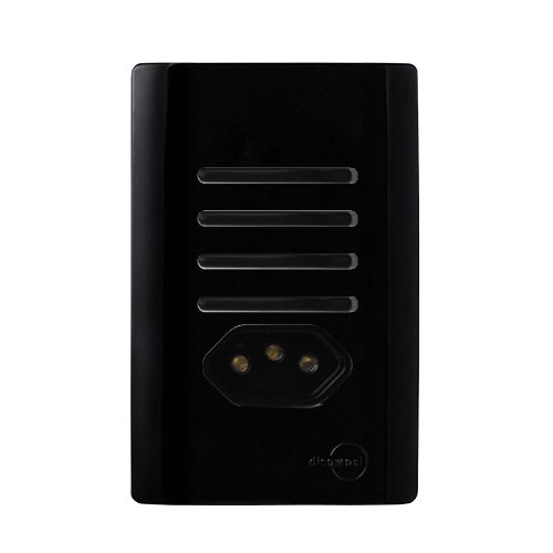 CJ INTERRUPTOR QUADRUPLO PARALELO + TOMADA 10A(ESPECIAL) 4X2 - NOVARA PRETO BRILHANTE TOTAL