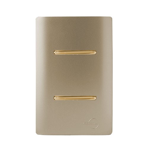 CJ INTERRUPTOR DUPLO PARALELO 4X2 - NOVARA CHAMPANHE GOLD