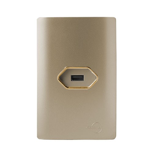 CJ USB 2.0 HORIZONTAL 4X2 - NOVARA CHAMPANHE GOLD