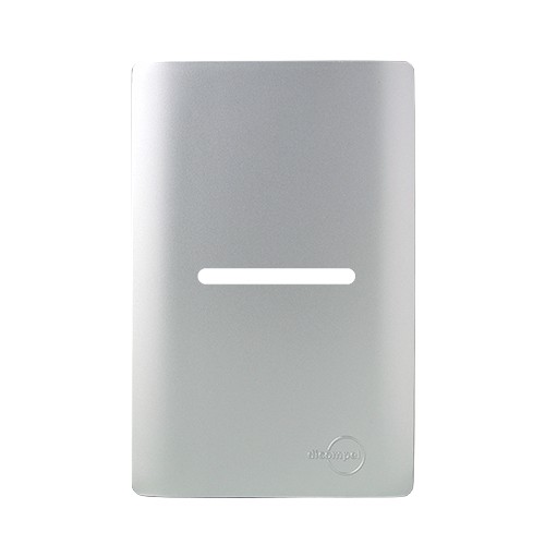 PLACA P/ 1 INTERRUPTOR HORIZONTAL C/ SUPORTE 4X2 -NOVARA PRATA