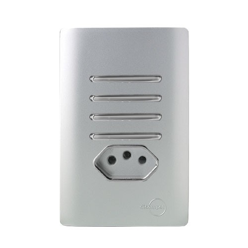 CJ INTERRUPTOR QUADRUPLO PARALELO + TOMADA 10A (ESPECIAL) 4X2 NOVARA PRATA CROMADO