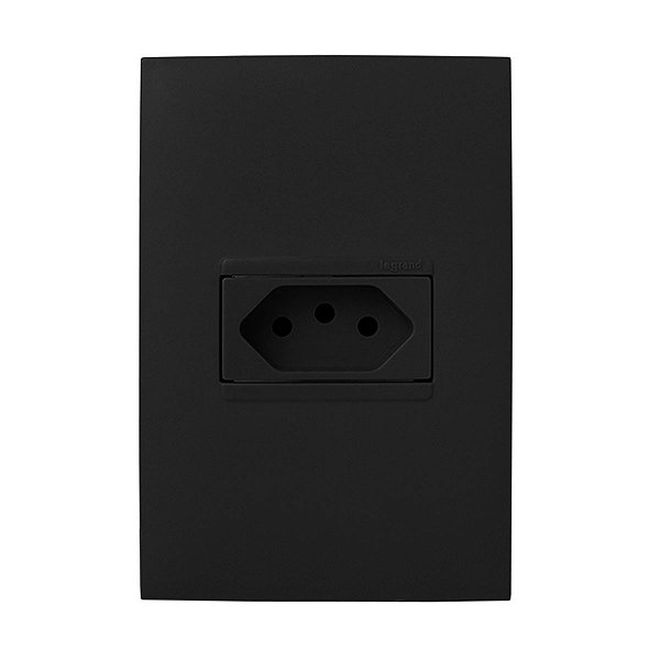 CJ TOMADA 20A HORIZONTAL 4X2 - PIAL PLUS + PRETO