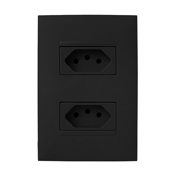 CJ TOMADA DUPLA  20A 4X2 - PIAL PLUS + PRETO