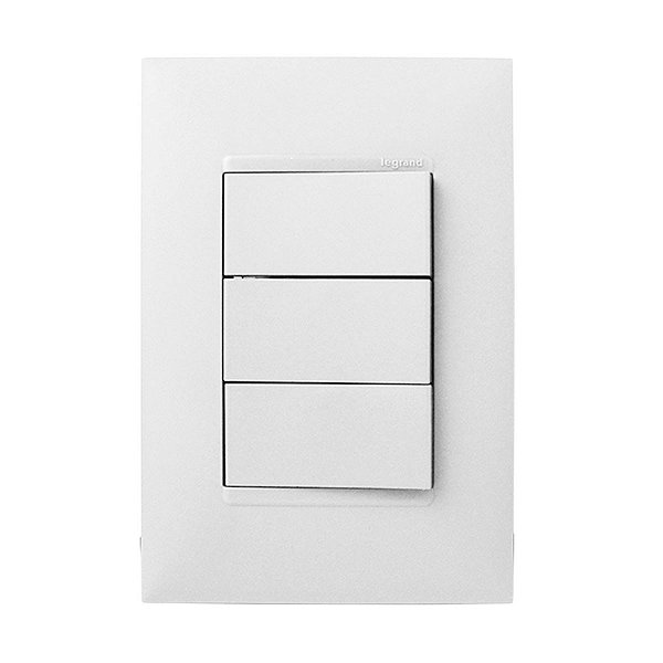 CJ INTERRUPTOR TRIPLO PARALELO  4X2 - PIAL PLUS + BRANCO