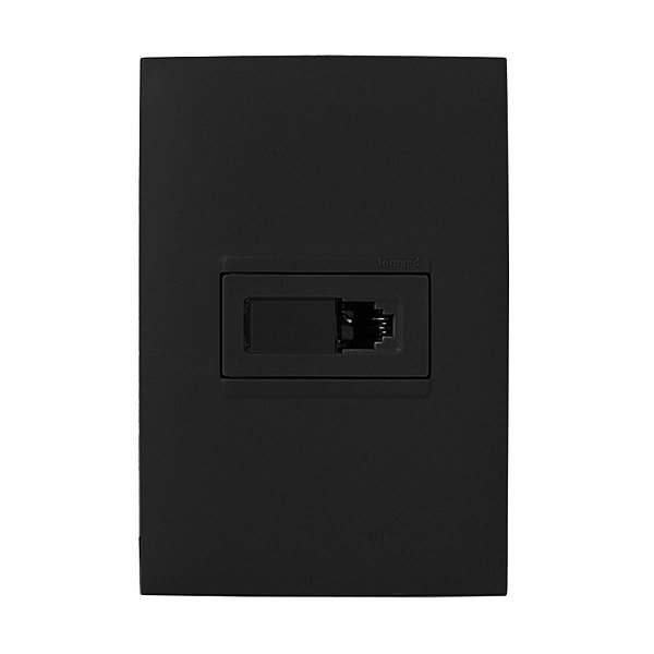CJ ENTRADA RJ45 (INTERNET) HORIZONTAL 4X2  PIAL PLUS + PRETO