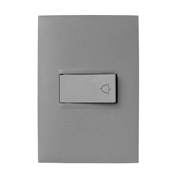 CJ PULSADOR DE CAMPAINHA HORIZONTAL 4X2 - PIAL PLUS + CINZA