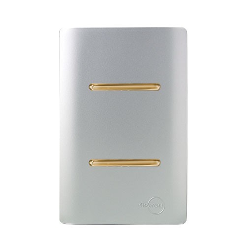 CJ INTERRUPTOR DUPLO PARALELO 4X2 - NOVARA PRATA GOLD