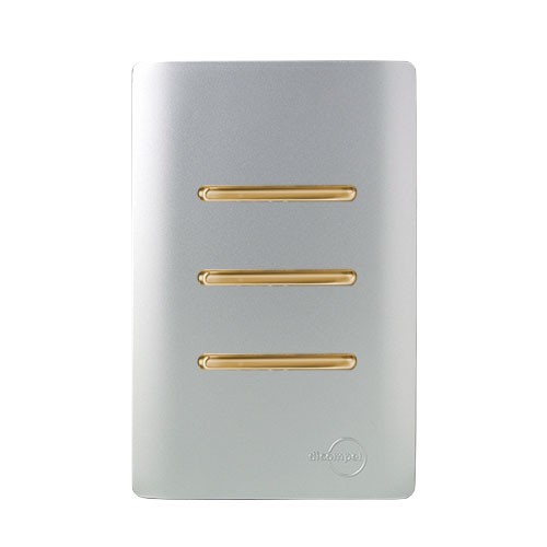 CJ INTERRUPTOR TRIPLO SIMPLES 4X2 - NOVARA PRATA GOLD