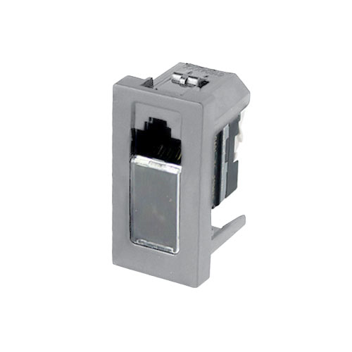 MÓDULO ENTRADA  RJ45 CAT5 ( INTERNET )  - PIAL PLUS + CINZA