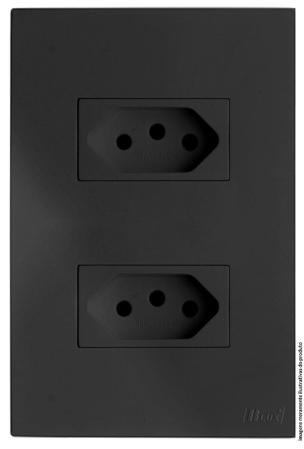 CJ TOMADA DUPLA 20A 4X2 - RECTA GRAFITE SATIN FOSCO