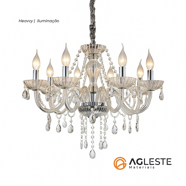 LUSTRE VALENTINA TRANSPARENTE PARA 8 LAMP - HEVVY