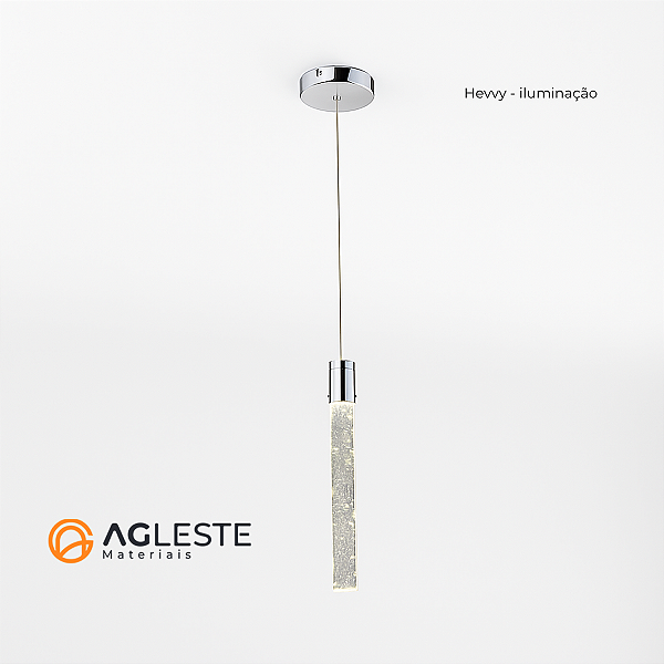 PENDENTE LED AUSTIN CILINDRICO CROMADO - HEVVY