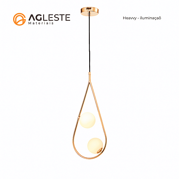 PENDENTE DE TETO LA VILE GOLD 2 LAMPADAS 2XG9 - HEVVY