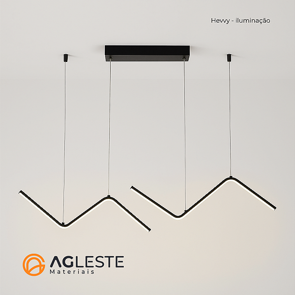 PENDENTE VOLPI PRETO 28W 3000K - HEVVY