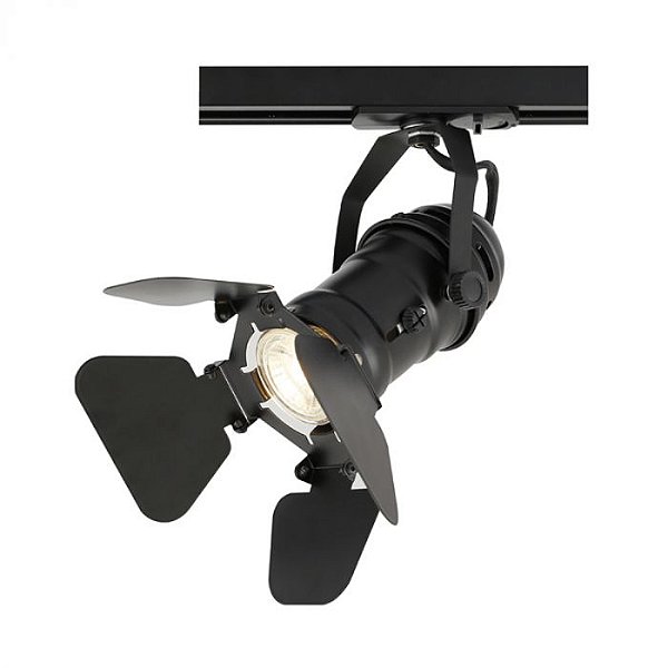 SPOT DE TRILHO PARAMOUNT DICROICA  ALUMÍNIO PRETO - HEVVY ILUMINAÇÃO - H-G3018 PAR16 PT