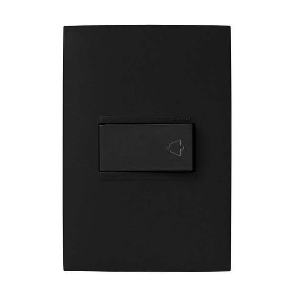 CJ INTERRUPTOR PULSADOR DE CAMPAINHA 4X2 - PIAL PLUS + PRETO