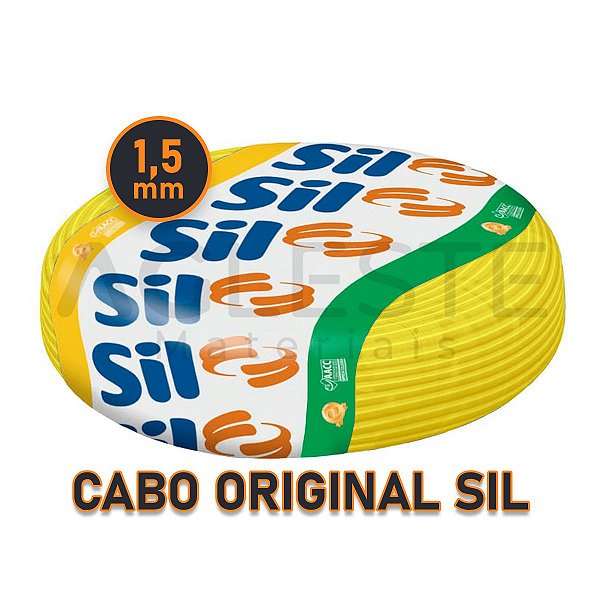 FIO ELETRICO CABO FLEXIVEL 1,5MM ROLO 50 METROS AMARELO - SIL