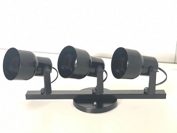 SPOT LUMINA PARA TRILHO PRETO 3L ALUMINIO - NACIONAL ILUMINA