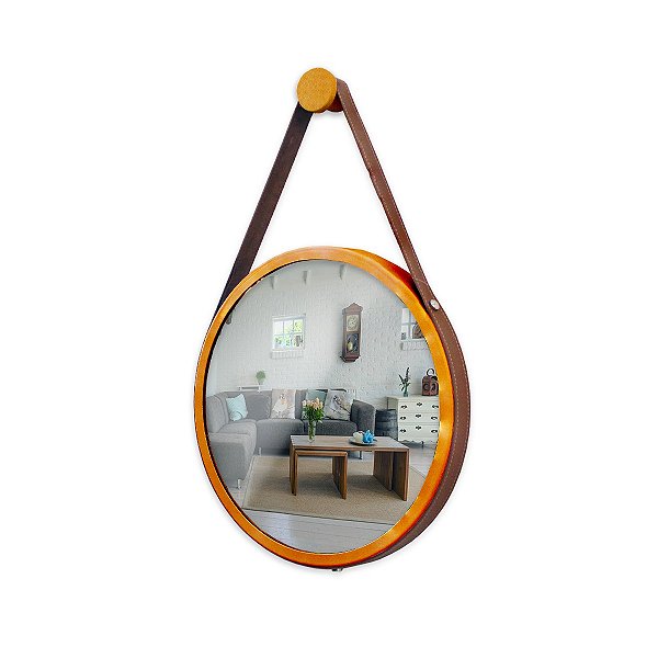 ESPELHO ADNET 40CM COBRE COM CARAMELO - NACIONAL ILUMINAÇÃO
