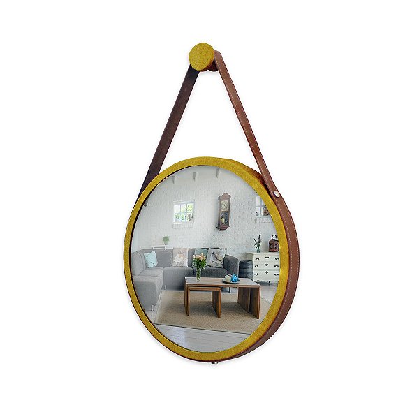 ESPELHO ADNET 40CM OURO COM PRETO - NACIONAL ILUMINAÇÃO