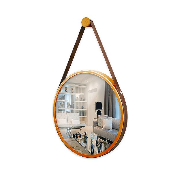 ESPELHO ADNET DIAM 50CM COBRE COM PRETO  NACIONAL ILUMINAÇÃO