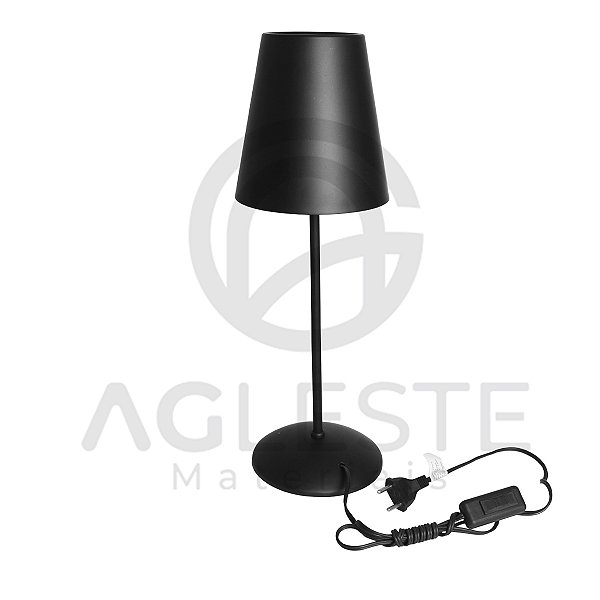 ABAJUR AMBIENTE 01 LÂMPADA E27 PRETO - T.Y ILUMINAÇÃO